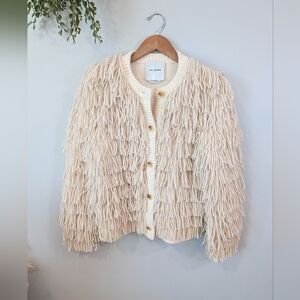 St. John Vanilla Textured Teddy Cardigan Sz. Small